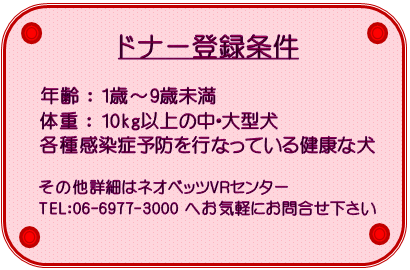 ﾄﾞﾅｰ登録条件